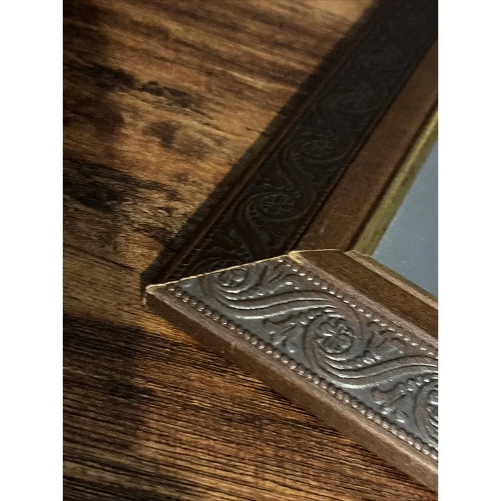 VTG Mirror 9x15 Wood Embossed Gold Trim Home Interiors & Gifts